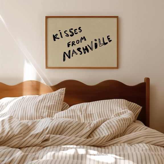 369 Prints nashville Poster Trendy Handwritten Print Nashville Apartment Decor Kisses From Nashville Print UNFRAMED, 16x24