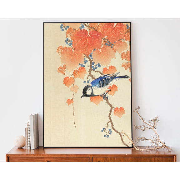 369 Prints ohara Koson Great Tit Art Print, Traditional Japanese Woodlock Illustration, Asian Home Decor UNFRAMED, 8x12