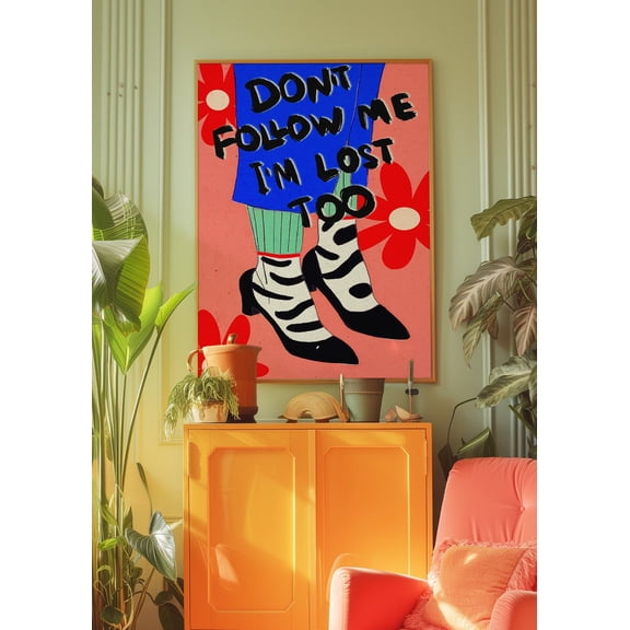 369 Prints orange Wall Art, 70S Wall Print, Hand Drawn Poster, Shoes Poster, Trendy Room Deecor, Psychedelic Poster, Retro Print, Trippy Wall Art, UNFRAMED, 16x24