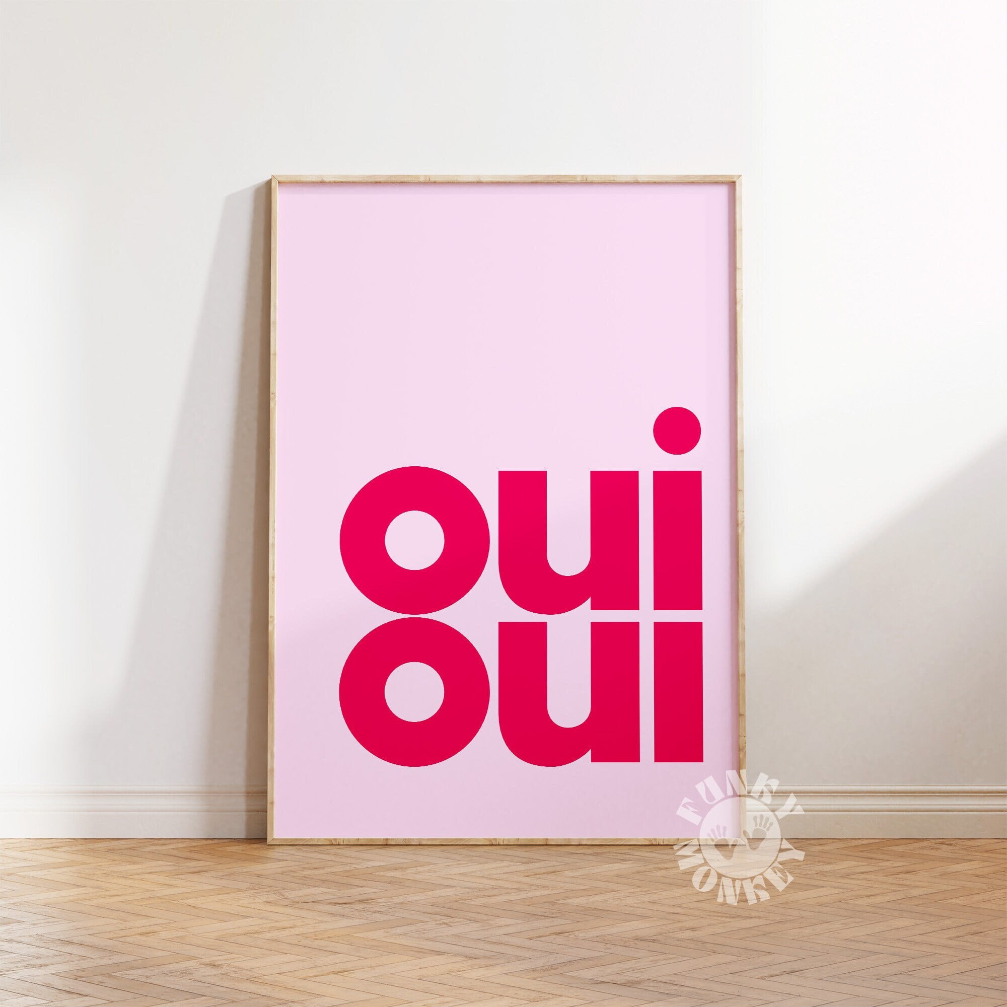 369 Prints oui Oui Poster, Trendy Saying Typography Print, Preppy Wall