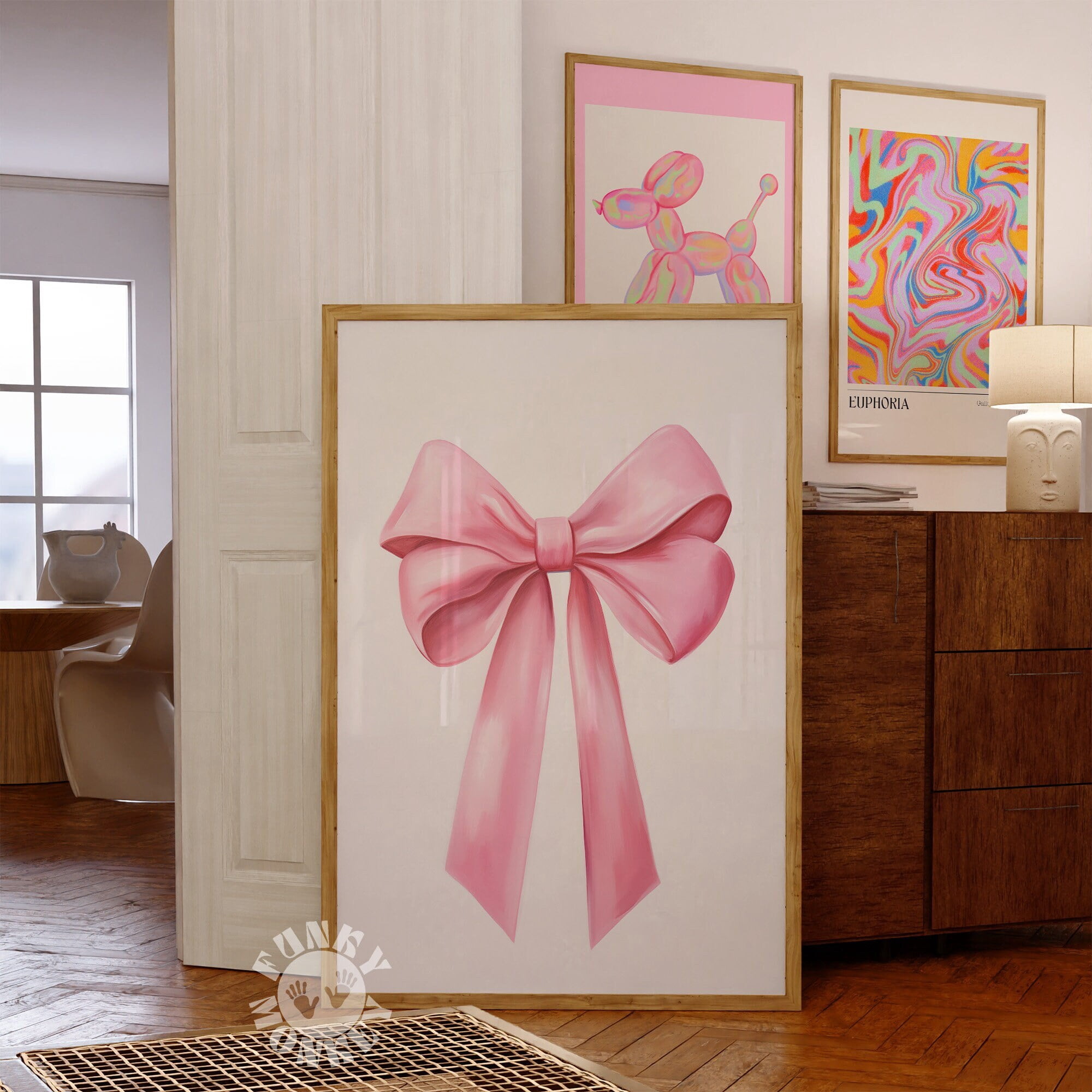 369 Prints pink Bow Print, Coquette Aesthetic Print, Pink Nursery Girly ...