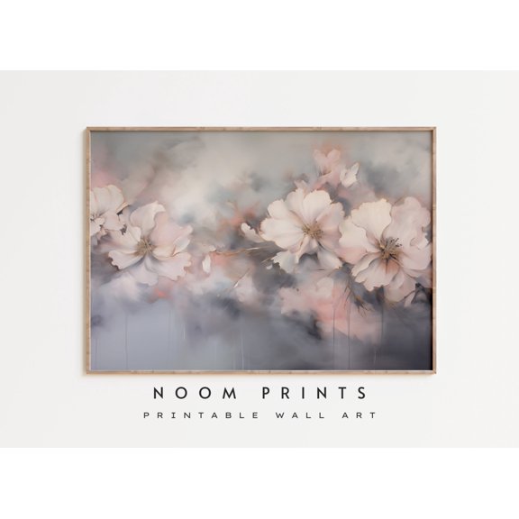 369 Prints pink Flower, Muted Decor, Minimalist Peony Print, Botanical Wall Decor, Farmhouse Art, Pink Poster, Moody Wal Art UNFRAMED, 24x36