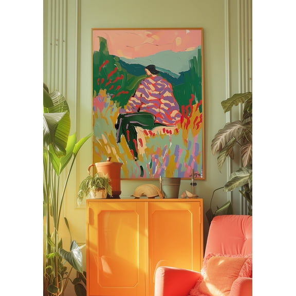 369 Prints red Line Art Poster, 70S Wall Print, Red Wall Art, Trendy Woman Poster, Shoes Poster, Psychedelic Wall Art, Retro Print, Trippy Wall Art UNFRAMED, 24x36