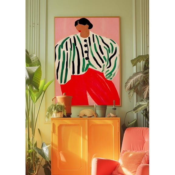 369 Prints red Wall Art, Maximalist Art, Dopamine Decor, Trendy Woman Poster, Psychedelic Art, Retro Printclectic Art, Trippy Poster, Preppy Poster UNFRAMED, 12x18