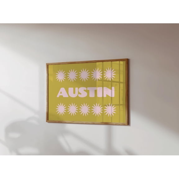 369 Prints retro Austin Print Austin Tx Decor Bold Typography Poster Funky Austin Apartment Wall Art Austin Texas UNFRAMED, 8x12
