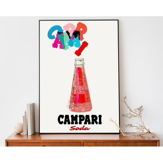 369 Prints retro Campari Soda Illustration Poster, Art Nouveau French Print, Classic Advertising Poster, Cool Poster, Poster Only