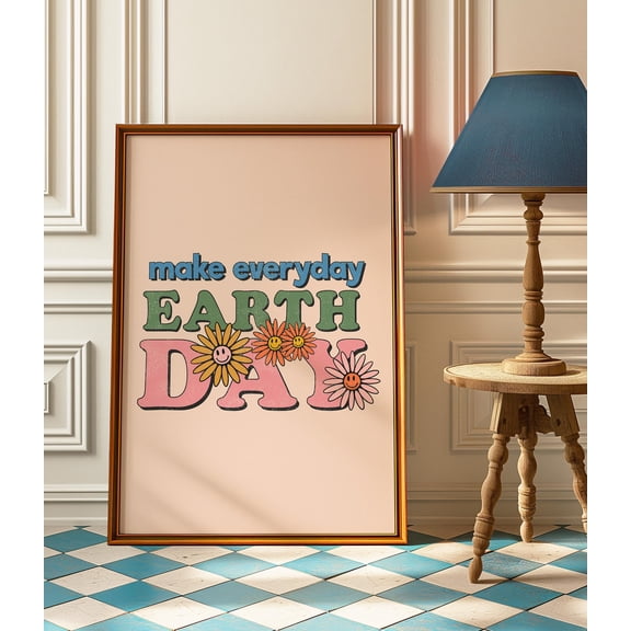 369 Prints retro Earth Day Print, Save The Planet, Retro Wall Art, Wall Decor Retro Poster, Wall Art Quotes, Classroom Wall Decor UNFRAMED, 8x12