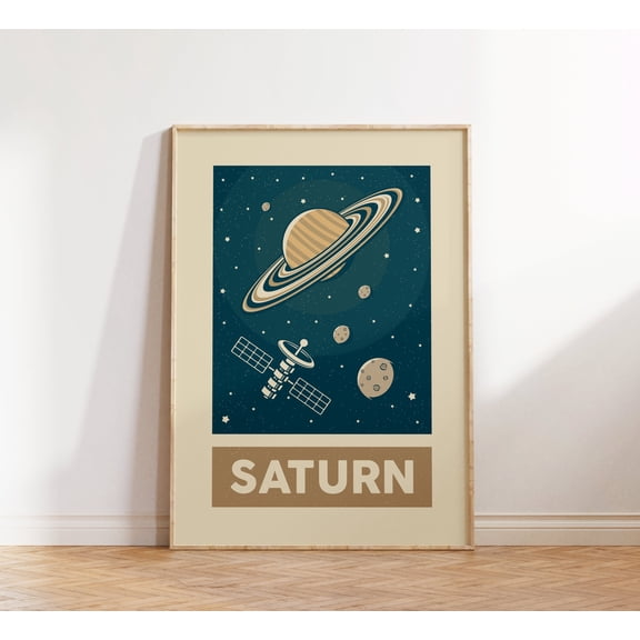 369 Prints retro Saturn Print, Solar System Planets, Space Print, Retro Poster, Wall Decor, Art, Prints, Astronaut Gift UNFRAMED, 8x12