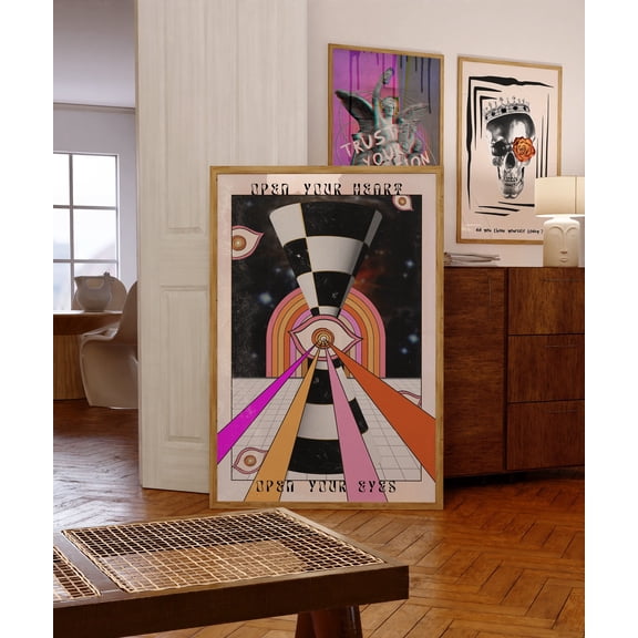 369 Prints retro Wall Art, 70S Wall Art, 60S 80S Print, Psychedelic Poster, Vintage Wall Hanging, Spiritual Print, Colorful Wall Decor, Cosmic Art UNFRAMED, 24x36