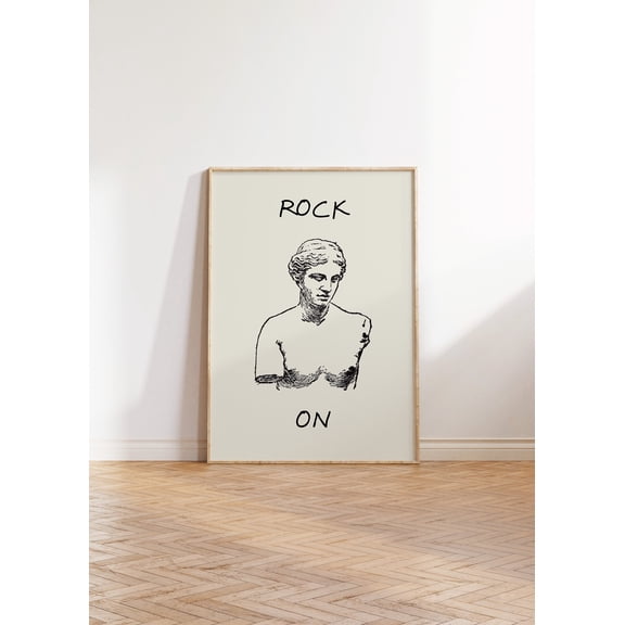 369 Prints rock On Print Funny History Teacher Gift Greek Statue Poster Classroom Wall Decor Inspiring Poster Feel Good Wall Art UNFRAMED, 16x24