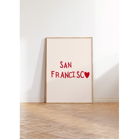 369 Prints san Francisco Poster Sf California Art San Francisco Wall Art San Francisco Print Minimalist Heart Art Sf Print UNFRAMED, 12x18
