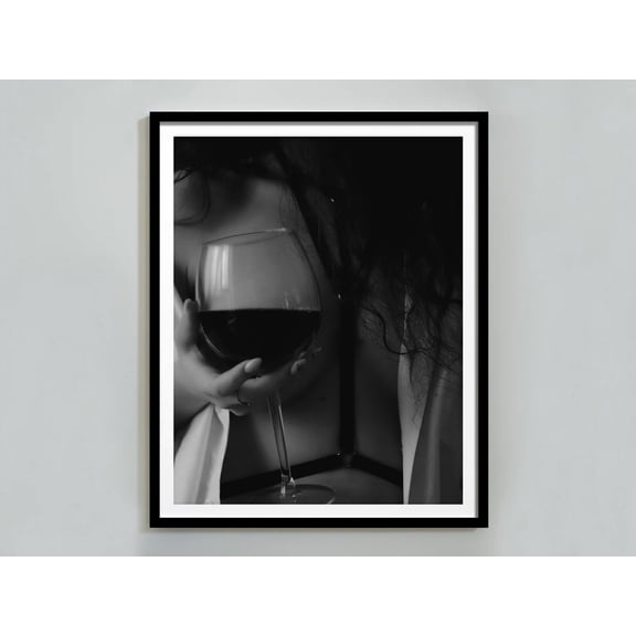 369 Prints sexy Woman Drinking Wine Print, Feminist Poster, Black And White, Wall Art, Bar Cart Print, Teen Girl Room Decor, Kitchen Wall Decor UNFRAMED, 24x36