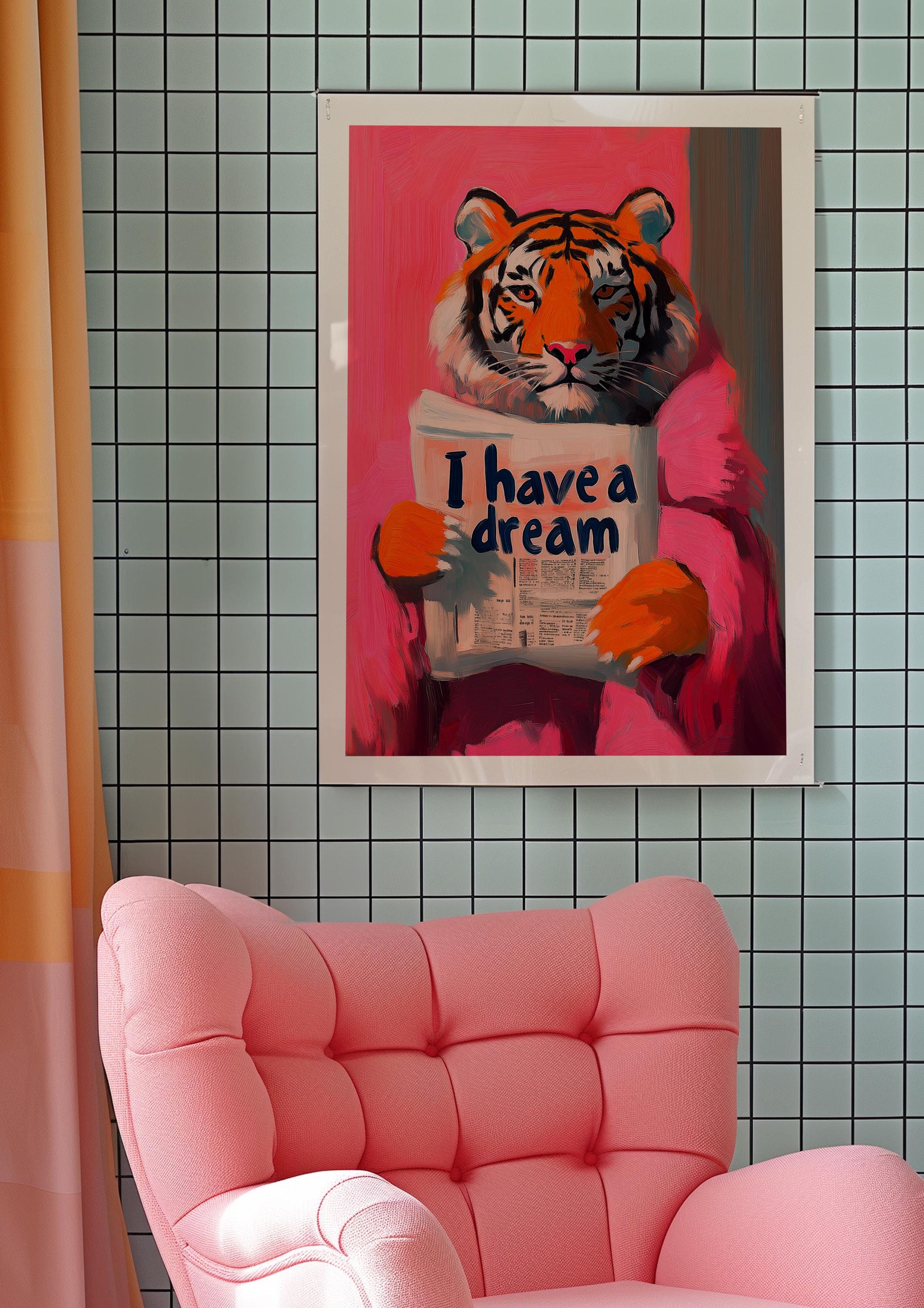 369 Prints tiger Poster, Pink Wall Art, Motivational Poster, Matisse ...