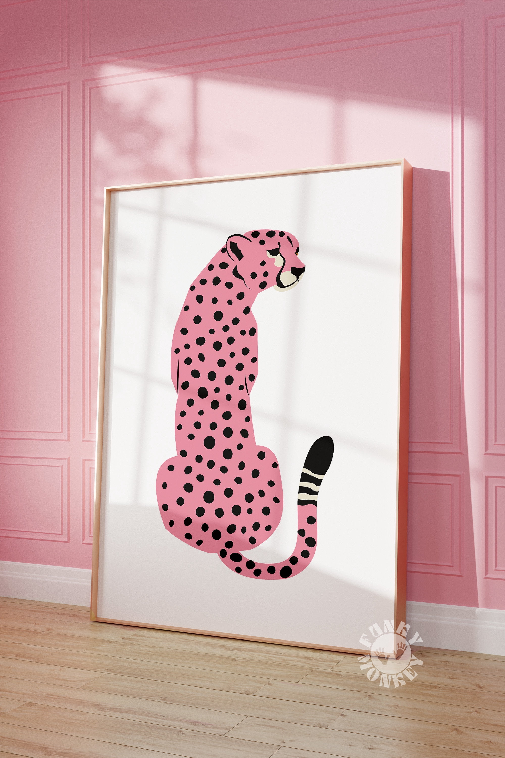 369 Prints trendy Leopard Wall Art, Pink Cheetah Poster Print, Preppy ...