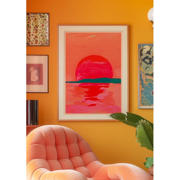 369 Prints verano Poster, Sunset Poster, Red Wall Art, Kitchen Wall Decor, Summer House Poster, Psychedelic Wall Art, Vintage Poster, Dopamine Decor UNFRAMED, 8x12