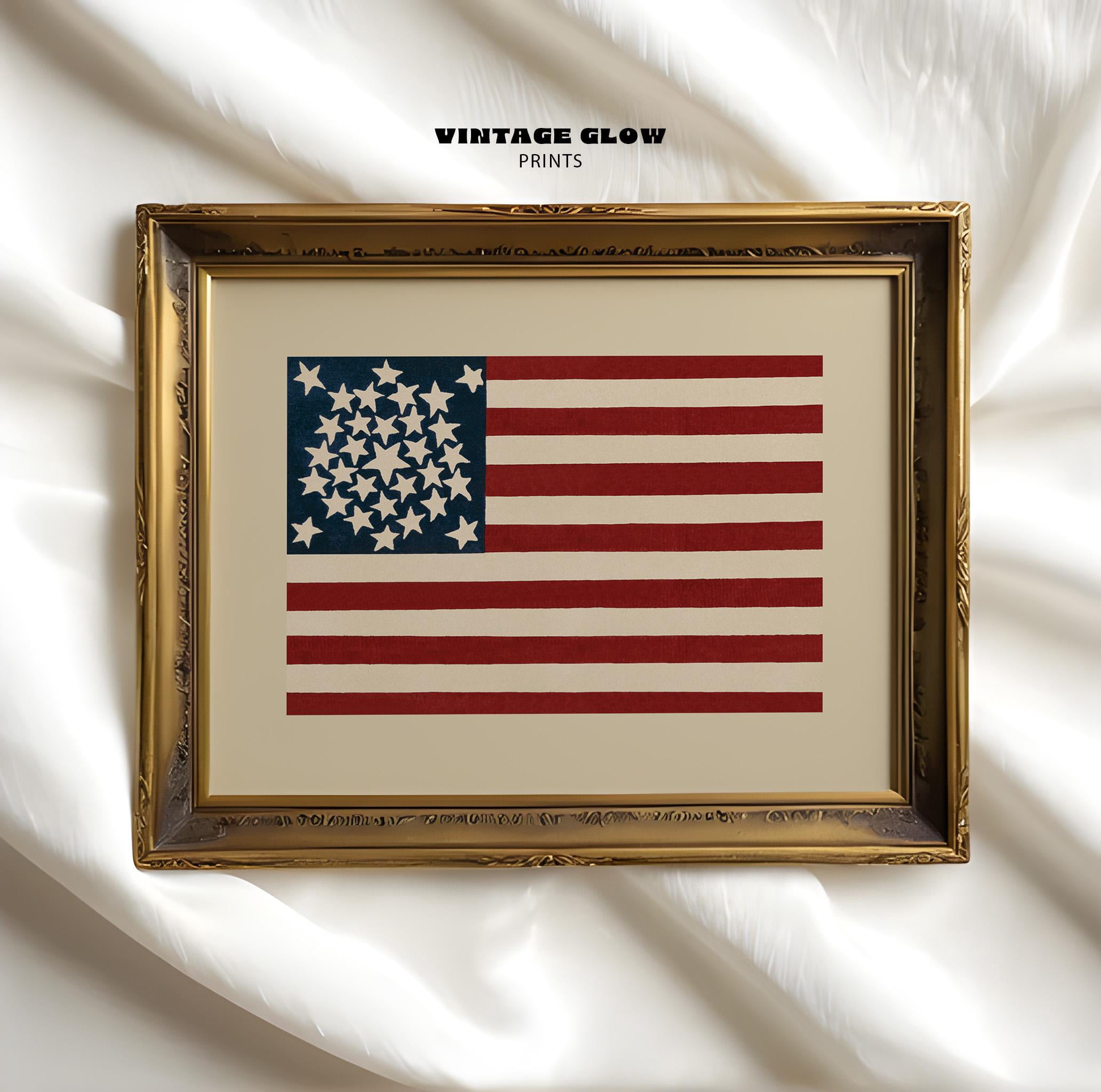 369 Prints vintage American Flag Wall Art | 4Th Of July Patriotic ...
