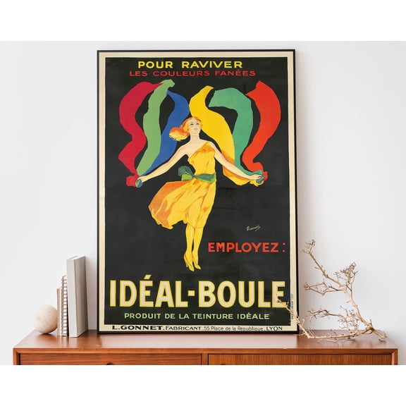 369 Prints vintage Art Print, Idéal-Boule By Maucourt, Art Nouveau French Print, Vintage Advertisement UNFRAMED, 8x12