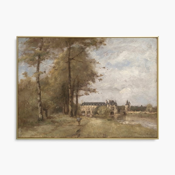 369 Prints vintage Castle Landscape Art Print, Riverside, Farmhouse Decor, Cottagecore Art UNFRAMED, 12x18