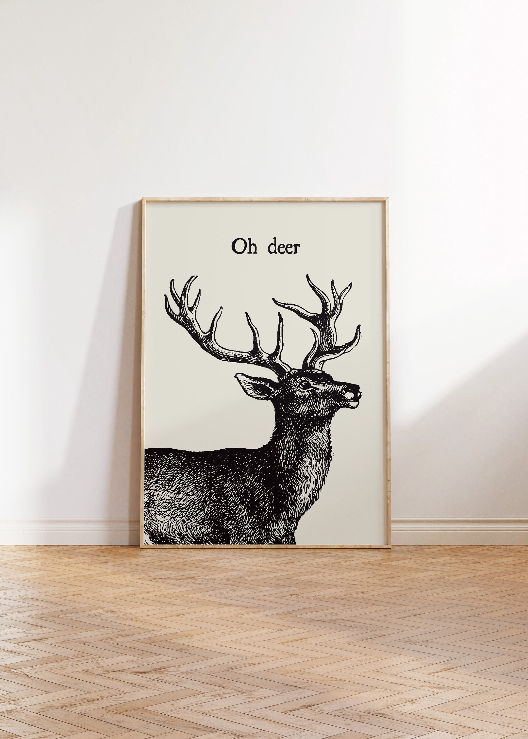 369 Prints vintage Deer Print Rustic Farmhouse Wall Art Funny Animal ...
