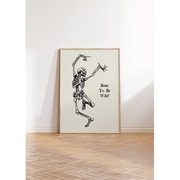 369 Prints vintage Skeleton Print Minimalist Halloween Wall Art Funny Quote Poster Skeleton Pun Art Print Spooky Wall Decor UNFRAMED, 8x12