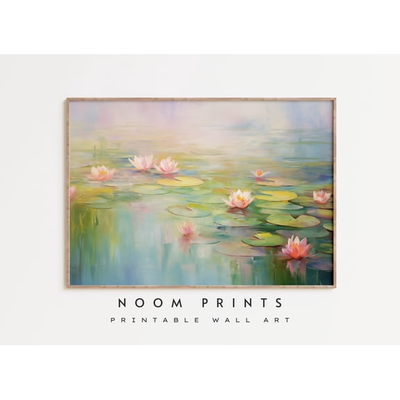 369 Prints water Lilies Watercolour, Monet Lily Spring Wall Art, Vintage Pond Botanical Print, Wall Art Floral, Scenic UNFRAMED, 8x12