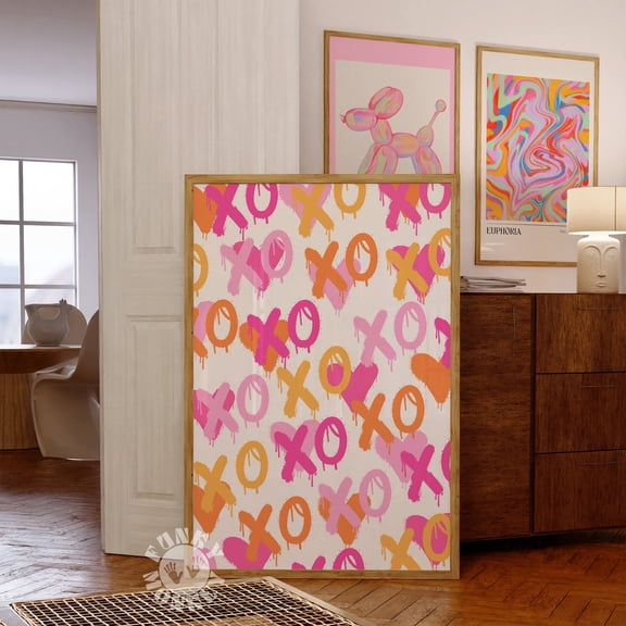 369 Prints xo Heart Print, Retro Y2K Aesthetic, Dopamine Poster, Preppy Trendy Wall Art, Graffiti Art, College Dorm Room Decor UNFRAMED, 16x24