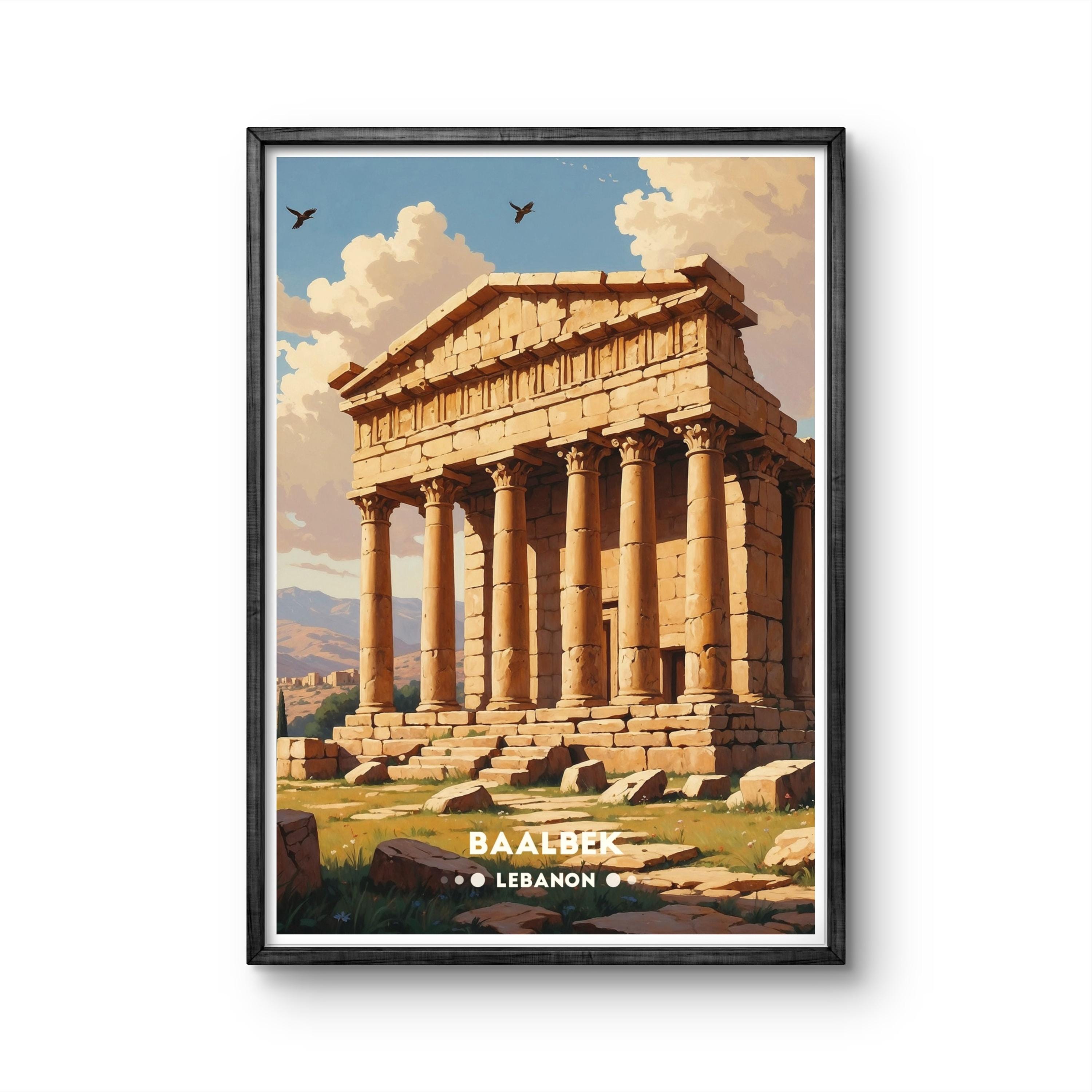 369 Prints Baalbek Lebanon Vintage Poster Ancient Temple Art Print 