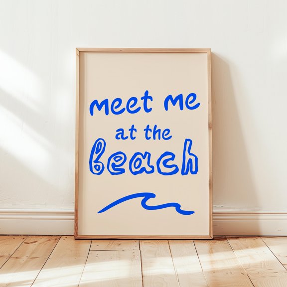 369 Prints beach Life Wall Art, Summer Surf Poster, Meet Me At The Beach Typography Print, Ocean-Inspired Airbnb Art, Lake Life Home Decor Gift UNFRAMED, 8x12