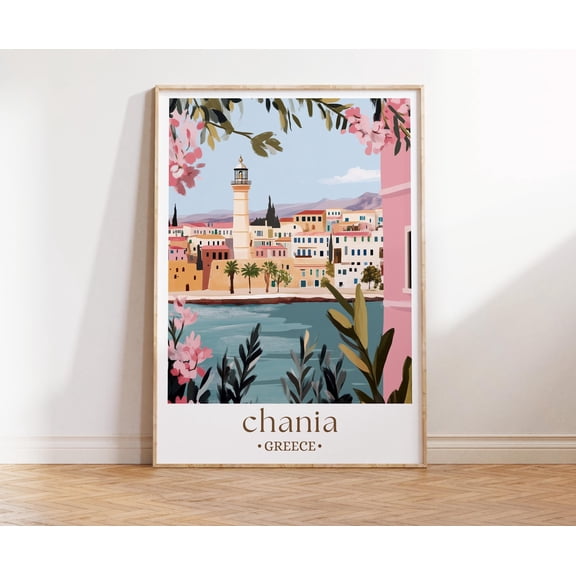 369 Prints chania Greece Art Print, Crete Poster Print, Greece Poster, Athens Artwork, Birthday Present, Wedding Gift, Athens Souvenir UNFRAMED, 16x24