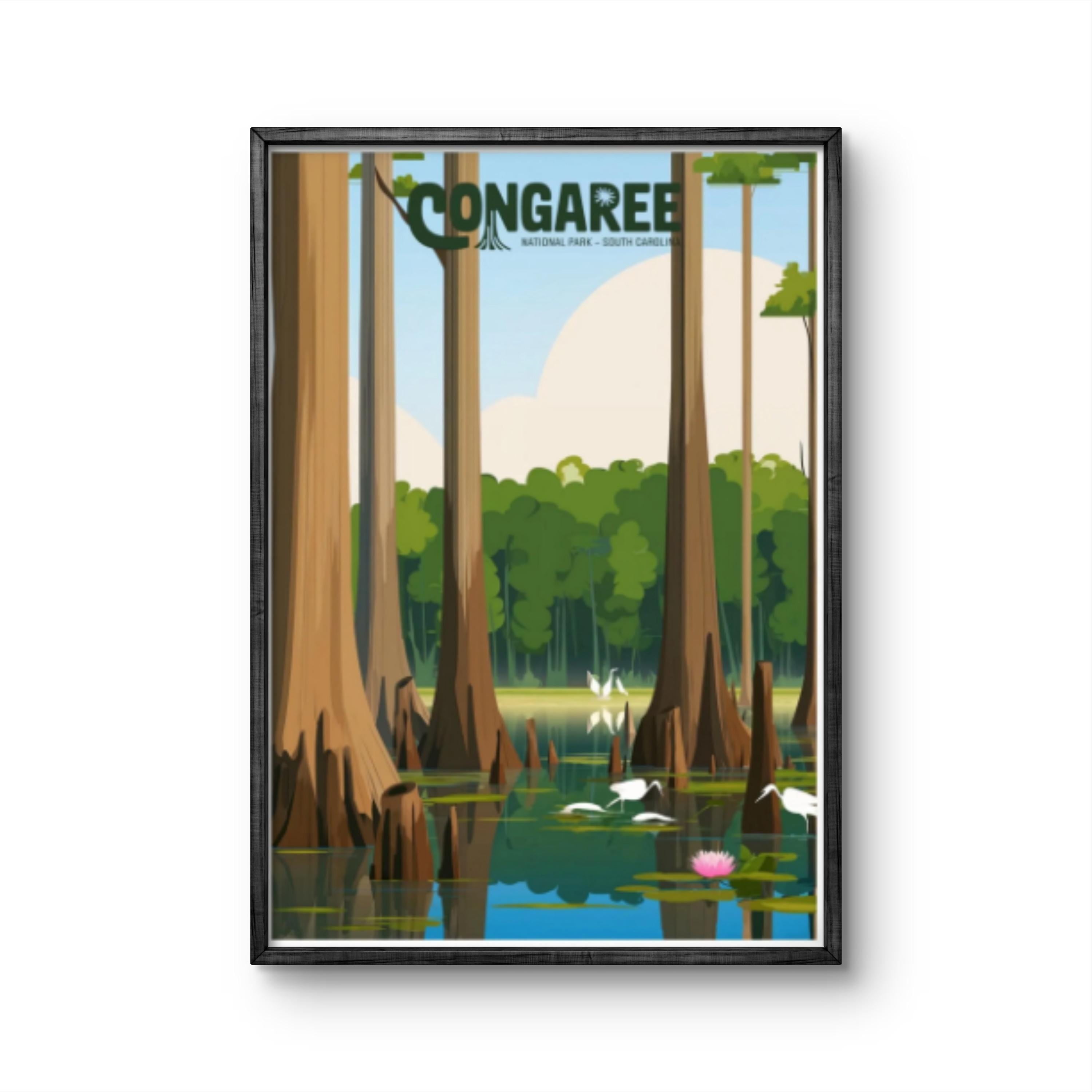 369 Prints congaree National Park Poster, South Carolina Swamp Art