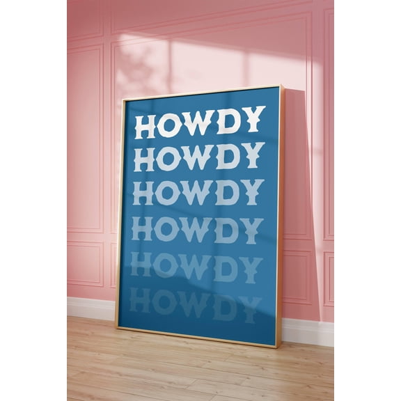 369 Prints cowgirl Howdy Tile Typographic Poster, Coastal Cowgirl Western Wall Decor, Southwestern Cowboy Cowgirl Girly Country Poster Gift UNFRAMED, 8x12