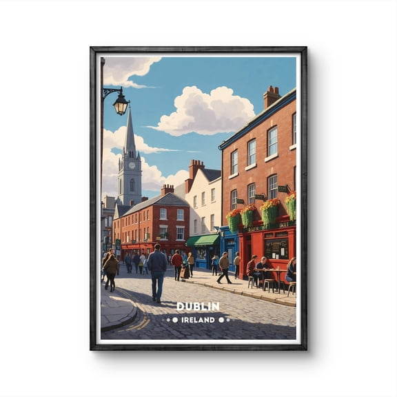 369 Prints dublin Ireland Vintage Poster | Iconic Irish Street Scene Art Print For Travel And Pub Lovers - Dublin - Wall Art UNFRAMED, 24x36