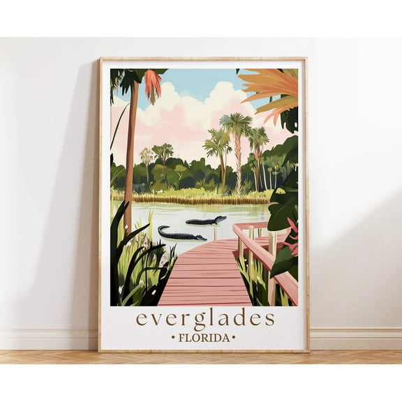 369 Prints everglades Florida Travel Poster, National Park Wildlife Print, Swamp Landscape Art, Nature Wall Decor, Travel Gift UNFRAMED, 24x36