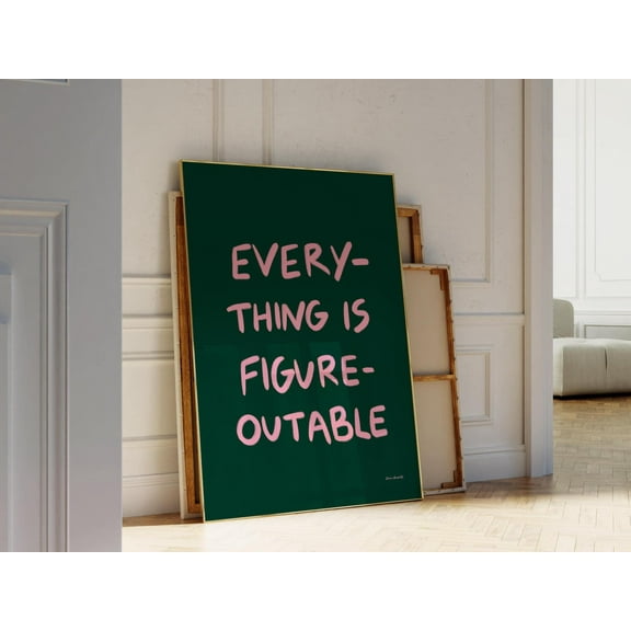 369 Prints everything Is Figureoutable Wall Art, Typography Wall Art, Trendy Quote Print, Motivational Quote Poster, Office Desk Decor, Affirmation Art UNFRAMED, 8x12