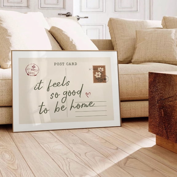 369 Prints feels So Good To Be Home Wall Art, Cozy, Trendy Print, Retro Apartment Aesthetic, Cute Girly Wall Art, UNFRAMED, 16x24