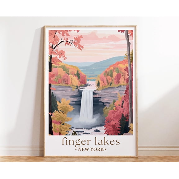 369 Prints finger Lakes New York Travel Poster, Scenic Lake Art, Nature Escape Print, American Landscape Decor, Vacation Gift UNFRAMED, 8x12