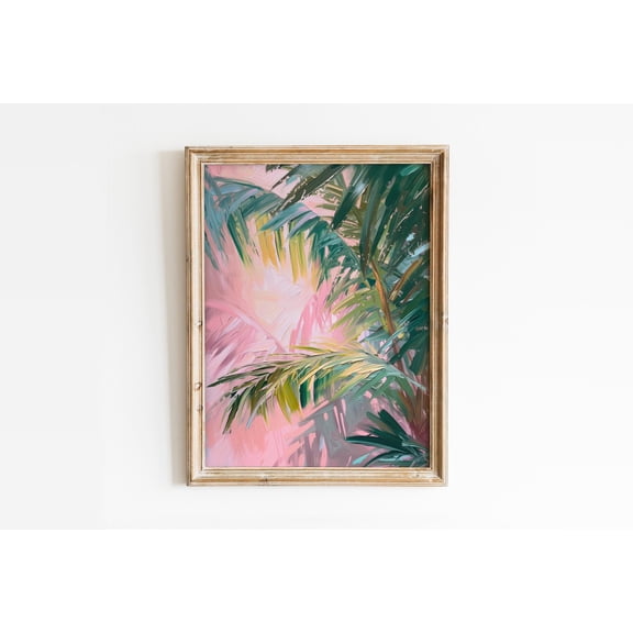 369 Prints girly Palm Tree Wall Art, Coconut Girl Tropical Print, Trendy Beach House Decor, Preppy Pink Summer Poster, Palm UNFRAMED, 8x12