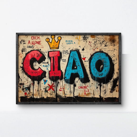 369 Prints graffiti Art Poster "Ciao" – Bold Urban Wall Decorxpression Of Voice & Isolation, Modern Street Style Print UNFRAMED, 16x24