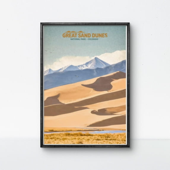 369 Prints great Sand Dunes National Park Poster Colorado Wall Art Dune Landscape Print Outdoor Decor Nature Poster Vintage Travel Art UNFRAMED, 8x12