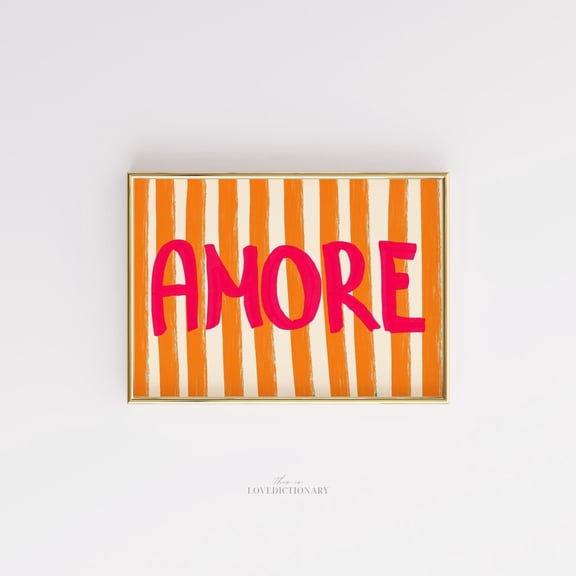369 Prints handwritten Amore Wall Art, Bold Hand Lettered Quote Print, Colorful Typography Poster, Modern Home Decor, UNFRAMED, 12x18