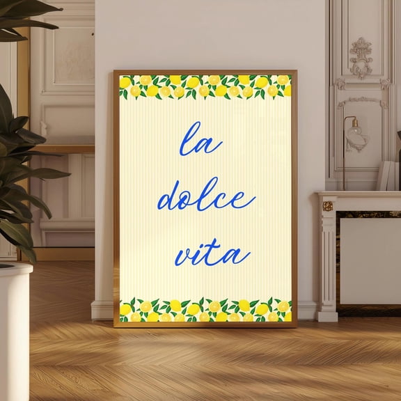 369 Prints la Dolce Vita Art, Lemon Wall Art, Italy Art, Wall Art Italian Summer Art,Kitchen Wall Art, Lemon Print UNFRAMED, 8x12