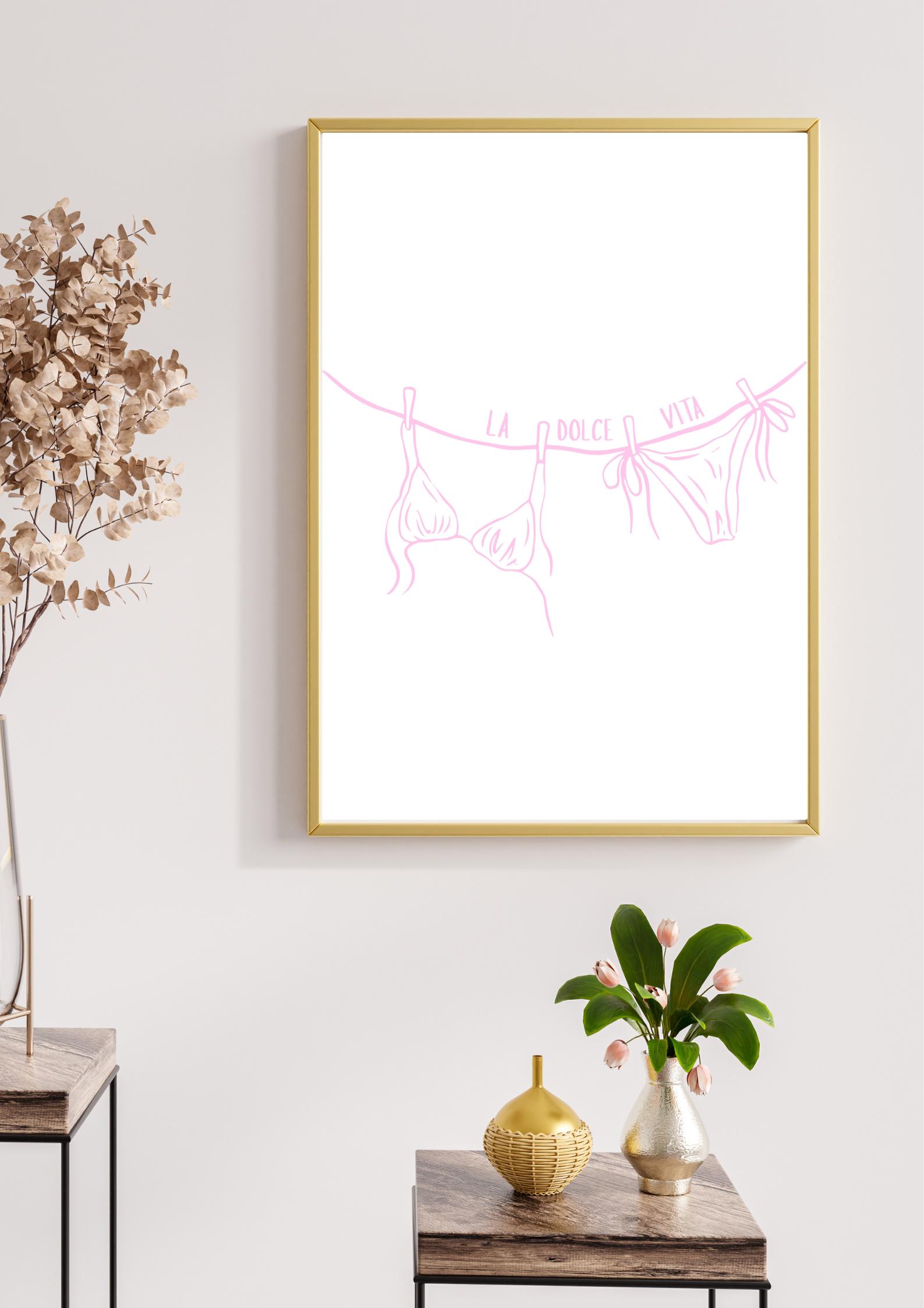 369 Prints La Dolce Vita Print Pink Bikini Wall Art Italian Summer 369-prints-la-dolce-vita-print-pink-bikini-wall-art-italian-summer