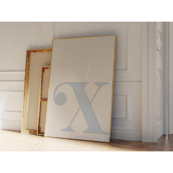 369 Prints letter X Poster, Blue Alphabet Letter Print, Initial Letter Wall Art, Trendy Dorm Room Decor, Blue Nursery Decor, Boy Teen Room Gallery Wall UNFRAMED, 24x36