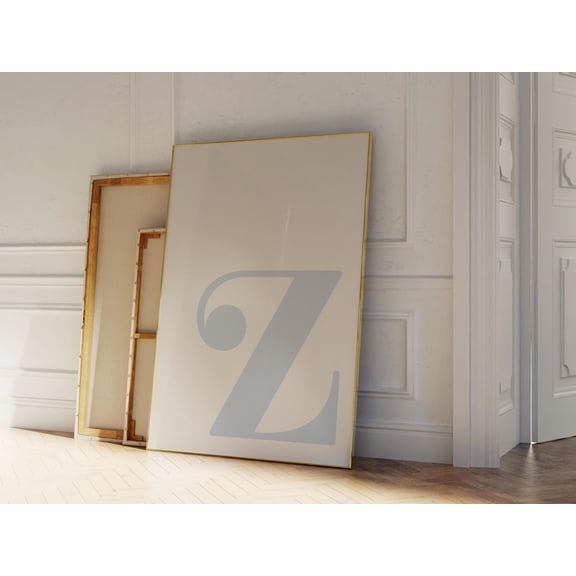 369 Printsletter Z Poster, Blue Alphabet Letter Print, Initial Letter Wall Art, Trendy Dorm Room Decor, Blue Nursery Decor, Boy Teen Room Gallery Wall UNFRAMED, 8x12