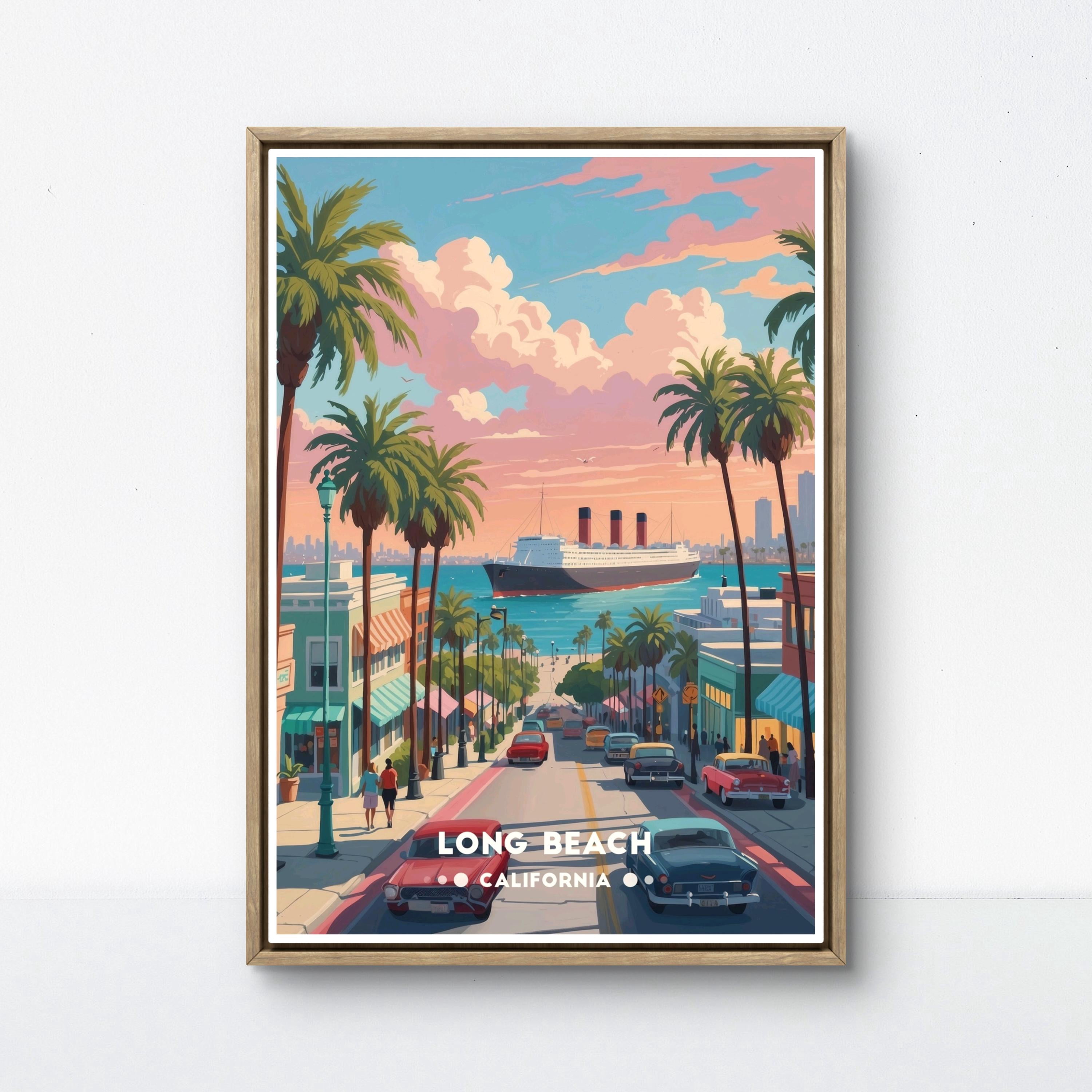 369 Prints long Beach Poster, California Port Print, Retro City Street ...