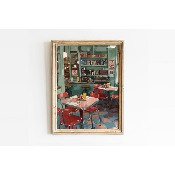 369 Prints luke'S Diner Stars Hollow Wall Art, Vintage Room Decor, Retro American Diner Print, Gilmore Girls Poster, Fall UNFRAMED, 8x12