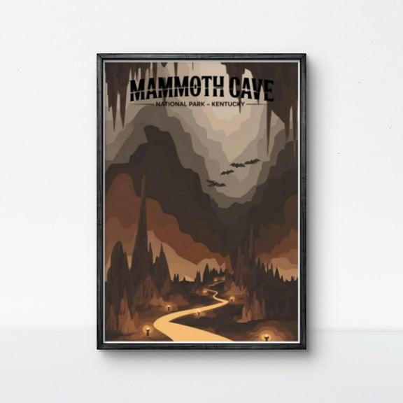 369 Prints mammoth Cave National Park Poster Kentucky Wall Art Cave Poster Underground Landscape Print Nature Decor Vintage Travel Poster Adventure Art UNFRAMED, 16x24