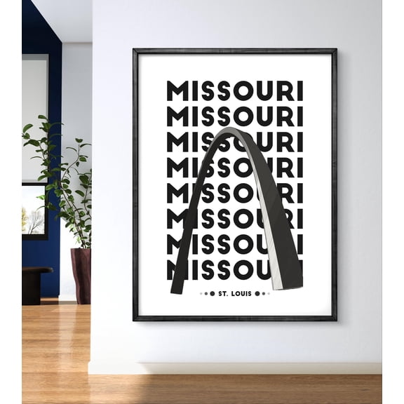 369 Prints missouri Poster, St. Louis Gateway Arch Print, Poster, Minimalist Landmark Art, Black And White Decor, Midwest Gift Idea UNFRAMED, 12x18