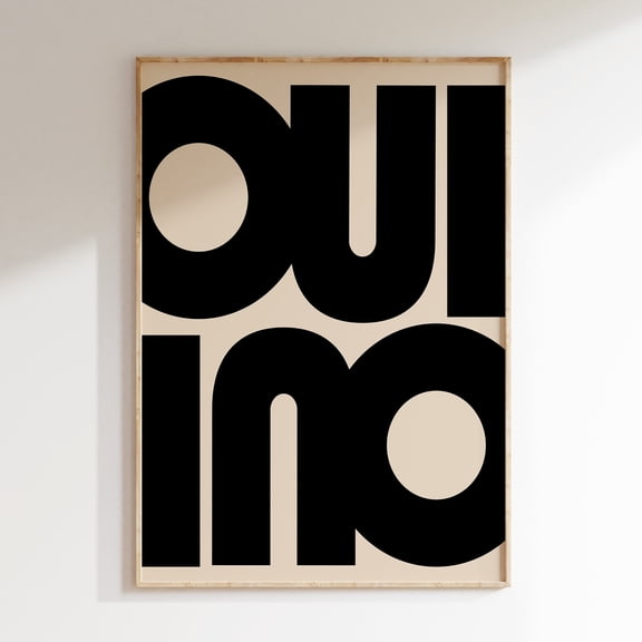 369 Prints oui Oui Wall Decor, Oui Yes Print, Trendy Poster, Typography Art Poster, Home Typo Wall Art, Trendy Art UNFRAMED, 8x12