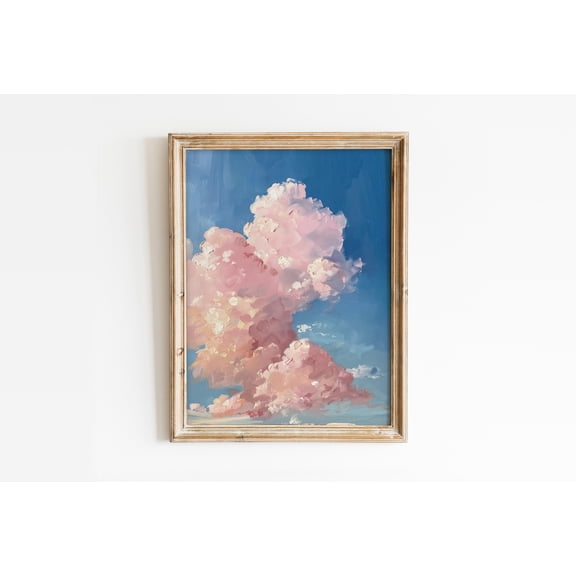 369 Prints pink Clouds Girly Wall Art, Trendy Spring Print, Preppy Room Decor, Pastel Sky, Scenery Clouds Poster UNFRAMED, 24x36